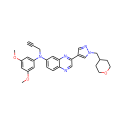 C#CCN(c1cc(OC)cc(OC)c1)c1ccc2ncc(-c3cnn(CC4CCOCC4)c3)nc2c1 ZINC000219339506