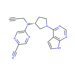 C#CCN(c1cnc(C#N)cn1)[C@@H]1CCN(c2ncnc3[nH]ccc23)C1 ZINC000143200846