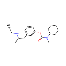 C#CCN[C@@H](C)Cc1cccc(OC(=O)N(C)C2CCCCC2)c1 ZINC000013492339