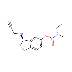 C#CCN[C@@H]1CCc2ccc(OC(=O)N(C)CC)cc21 ZINC000027623417