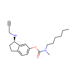 C#CCN[C@@H]1CCc2ccc(OC(=O)N(C)CCCCCC)cc21 ZINC000013492242