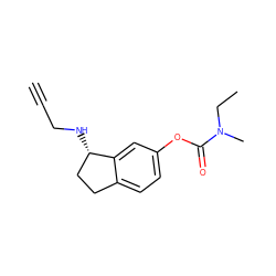 C#CCN[C@H]1CCc2ccc(OC(=O)N(C)CC)cc21 ZINC000027623423