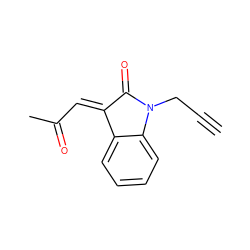 C#CCN1C(=O)/C(=C/C(C)=O)c2ccccc21 ZINC000029043651