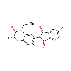 C#CCN1C(=O)[C@@H](C)Oc2cc(F)c(N3C(=O)c4ccc(C)cc4C3=O)cc21 ZINC000045300487