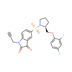 C#CCN1C(=O)C(=O)c2cc(S(=O)(=O)N3CCC[C@H]3COc3ccc(F)cc3F)ccc21 ZINC000040379780