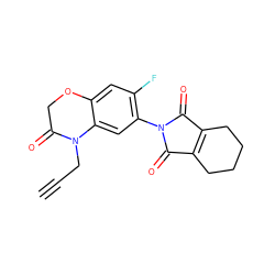 C#CCN1C(=O)COc2cc(F)c(N3C(=O)C4=C(CCCC4)C3=O)cc21 ZINC000000900727