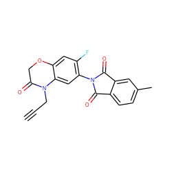 C#CCN1C(=O)COc2cc(F)c(N3C(=O)c4ccc(C)cc4C3=O)cc21 ZINC000038224562