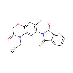 C#CCN1C(=O)COc2cc(F)c(N3C(=O)c4ccccc4C3=O)cc21 ZINC000045289656