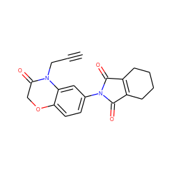 C#CCN1C(=O)COc2ccc(N3C(=O)C4=C(CCCC4)C3=O)cc21 ZINC000038324657