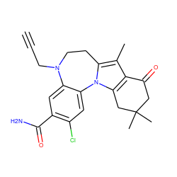 C#CCN1CCc2c(C)c3c(n2-c2cc(Cl)c(C(N)=O)cc21)CC(C)(C)CC3=O ZINC000299863619