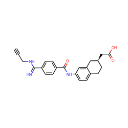 C#CCNC(=N)c1ccc(C(=O)Nc2ccc3c(c2)C[C@@H](CC(=O)O)CC3)cc1 ZINC000001545272