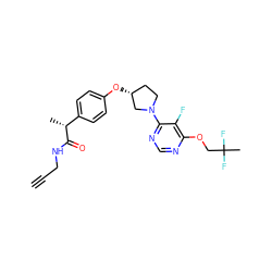 C#CCNC(=O)[C@H](C)c1ccc(O[C@@H]2CCN(c3ncnc(OCC(C)(F)F)c3F)C2)cc1 ZINC001772633018