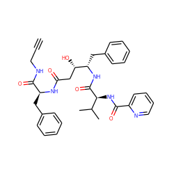 C#CCNC(=O)[C@H](Cc1ccccc1)NC(=O)C[C@H](O)[C@H](Cc1ccccc1)NC(=O)[C@@H](NC(=O)c1ccccn1)C(C)C ZINC000049793260