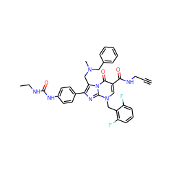 C#CCNC(=O)c1cn(Cc2c(F)cccc2F)c2nc(-c3ccc(NC(=O)NCC)cc3)c(CN(C)Cc3ccccc3)n2c1=O ZINC000028825508