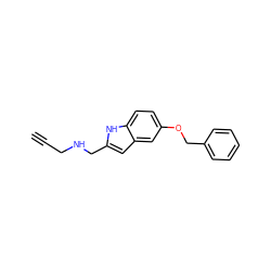 C#CCNCc1cc2cc(OCc3ccccc3)ccc2[nH]1 ZINC000029405716