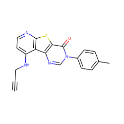 C#CCNc1ccnc2sc3c(=O)n(-c4ccc(C)cc4)cnc3c12 ZINC000071295107