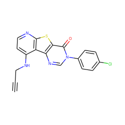 C#CCNc1ccnc2sc3c(=O)n(-c4ccc(Cl)cc4)cnc3c12 ZINC000071281940