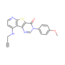 C#CCNc1ccnc2sc3c(=O)n(-c4ccc(OC)cc4)cnc3c12 ZINC000071294564