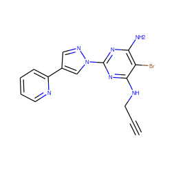 C#CCNc1nc(-n2cc(-c3ccccn3)cn2)nc(N)c1Br ZINC000217081980