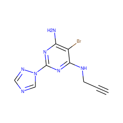 C#CCNc1nc(-n2cncn2)nc(N)c1Br ZINC000217105018