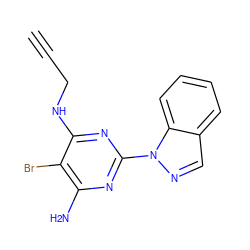 C#CCNc1nc(-n2ncc3ccccc32)nc(N)c1Br ZINC000217065373