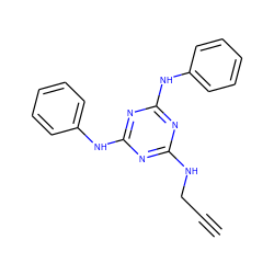 C#CCNc1nc(Nc2ccccc2)nc(Nc2ccccc2)n1 ZINC000216326934