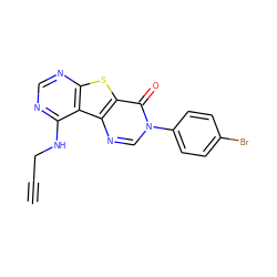 C#CCNc1ncnc2sc3c(=O)n(-c4ccc(Br)cc4)cnc3c12 ZINC000071295803