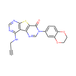 C#CCNc1ncnc2sc3c(=O)n(-c4ccc5c(c4)OCCO5)cnc3c12 ZINC000071295125