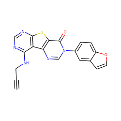 C#CCNc1ncnc2sc3c(=O)n(-c4ccc5occc5c4)cnc3c12 ZINC000071295648