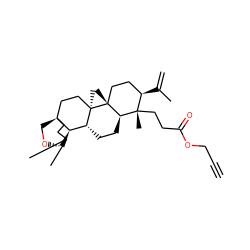 C#CCOC(=O)CC[C@@]1(C)[C@H](C(=C)C)CC[C@]2(C)[C@@H]1CC[C@@H]1[C@H]3[C@H]4OC[C@@]3(CCC4(C)C)CC[C@]12C ZINC000473125709