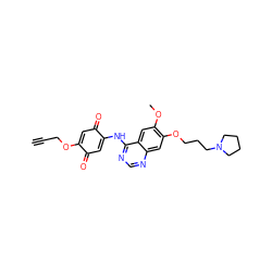 C#CCOC1=CC(=O)C(Nc2ncnc3cc(OCCCN4CCCC4)c(OC)cc23)=CC1=O ZINC000137166709