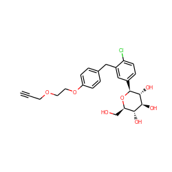 C#CCOCCOc1ccc(Cc2cc([C@@H]3O[C@H](CO)[C@@H](O)[C@H](O)[C@H]3O)ccc2Cl)cc1 ZINC000059051550