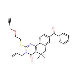 C#CCOCCSc1nc2c(c(=O)n1CC=C)C(C)(C)Cc1cc(C(=O)c3ccccc3)ccc1-2 ZINC000103240808