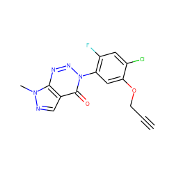 C#CCOc1cc(-n2nnc3c(cnn3C)c2=O)c(F)cc1Cl ZINC000098084508