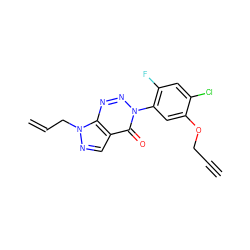 C#CCOc1cc(-n2nnc3c(cnn3CC=C)c2=O)c(F)cc1Cl ZINC000098084768