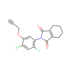 C#CCOc1cc(N2C(=O)C3=C(CCCC3)C2=O)c(F)cc1Cl ZINC000005112405