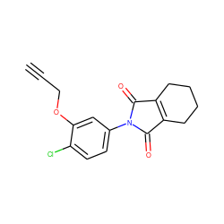 C#CCOc1cc(N2C(=O)C3=C(CCCC3)C2=O)ccc1Cl ZINC000005112406