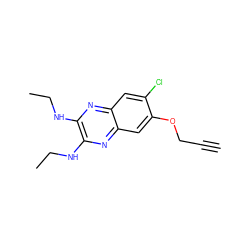 C#CCOc1cc2nc(NCC)c(NCC)nc2cc1Cl ZINC000115764862