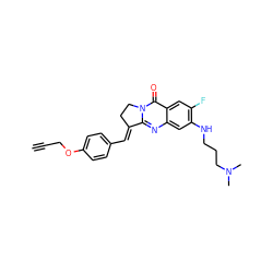 C#CCOc1ccc(/C=C2\CCn3c2nc2cc(NCCCN(C)C)c(F)cc2c3=O)cc1 ZINC001772647995