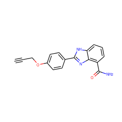 C#CCOc1ccc(-c2nc3c(C(N)=O)cccc3[nH]2)cc1 ZINC000103270627