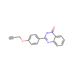 C#CCOc1ccc(-c2nc3ccccc3c(=O)[nH]2)cc1 ZINC000675047249