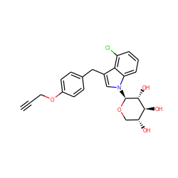 C#CCOc1ccc(Cc2cn([C@@H]3OC[C@@H](O)[C@H](O)[C@H]3O)c3cccc(Cl)c23)cc1 ZINC000066112708