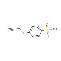 C#CCOc1ccc(S(N)(=O)=O)cc1 ZINC000127483058