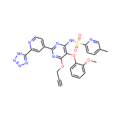 C#CCOc1nc(-c2ccnc(-c3nnn[nH]3)c2)nc(NS(=O)(=O)c2ccc(C)cn2)c1Oc1ccccc1OC ZINC000028086530