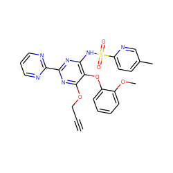 C#CCOc1nc(-c2ncccn2)nc(NS(=O)(=O)c2ccc(C)cn2)c1Oc1ccccc1OC ZINC000013488266