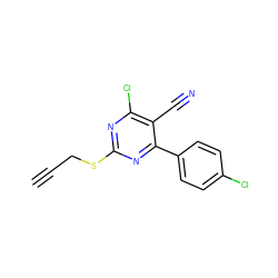 C#CCSc1nc(Cl)c(C#N)c(-c2ccc(Cl)cc2)n1 ZINC000215974971