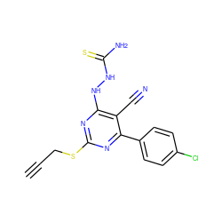 C#CCSc1nc(NNC(N)=S)c(C#N)c(-c2ccc(Cl)cc2)n1 ZINC000215983127