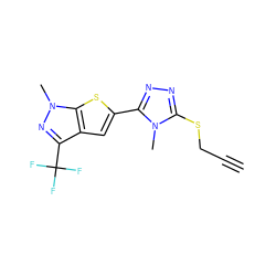 C#CCSc1nnc(-c2cc3c(C(F)(F)F)nn(C)c3s2)n1C ZINC000005670023