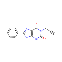 C#CCn1c(=O)[nH]c2[nH]c(-c3ccccc3)nc2c1=O ZINC000013833545