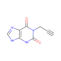 C#CCn1c(=O)[nH]c2[nH]cnc2c1=O ZINC000013473610